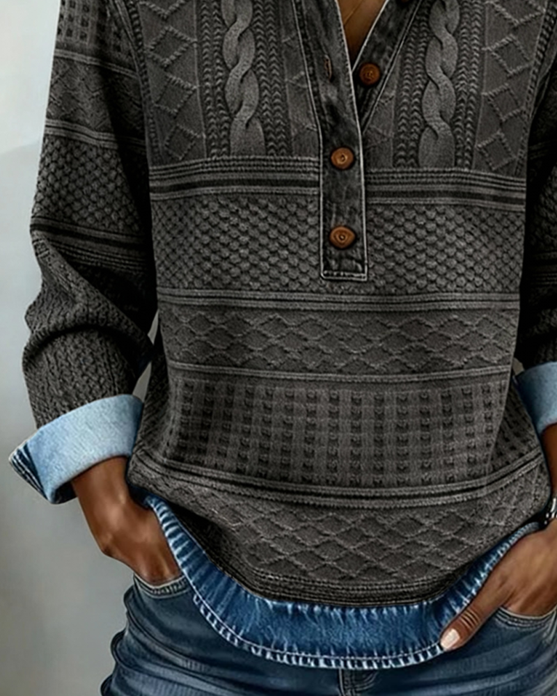 Kelli Womens Cable Knit Sweater with Collar