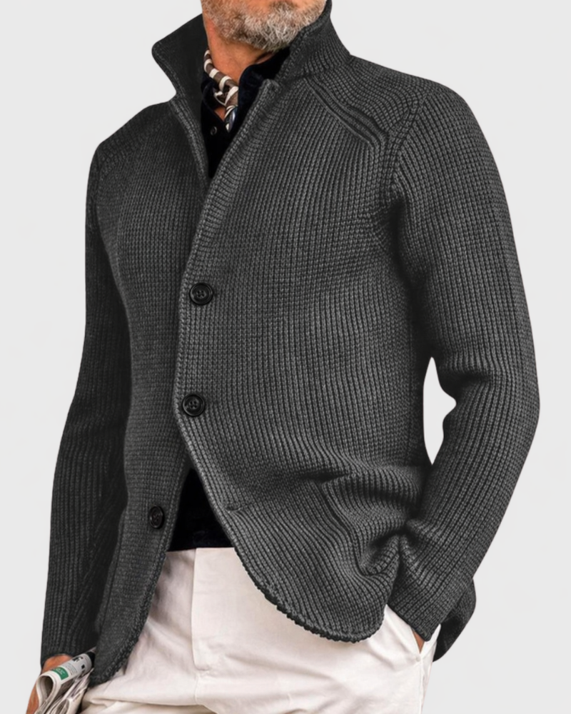 Henry Mens Cardigan Coat with Room for Layers in Grey