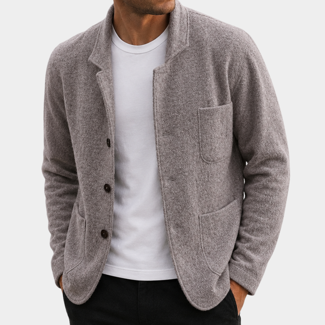 James Mens Slim Fit Knit Cardigan in Grey