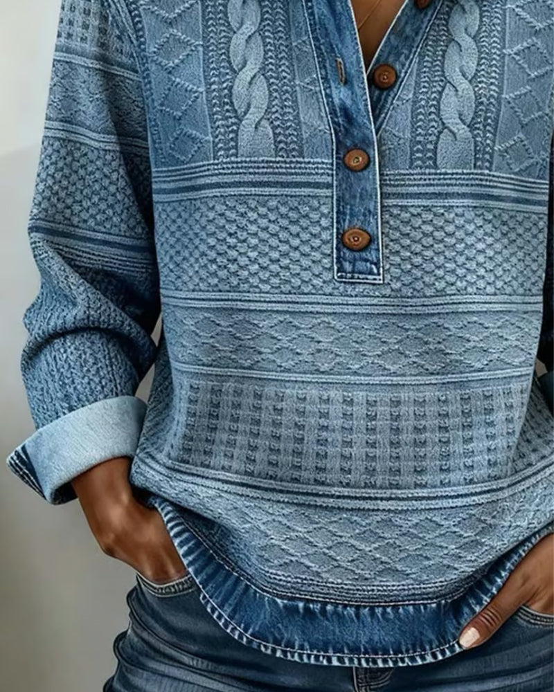 Kelli Womens Cable Knit Sweater with Collar