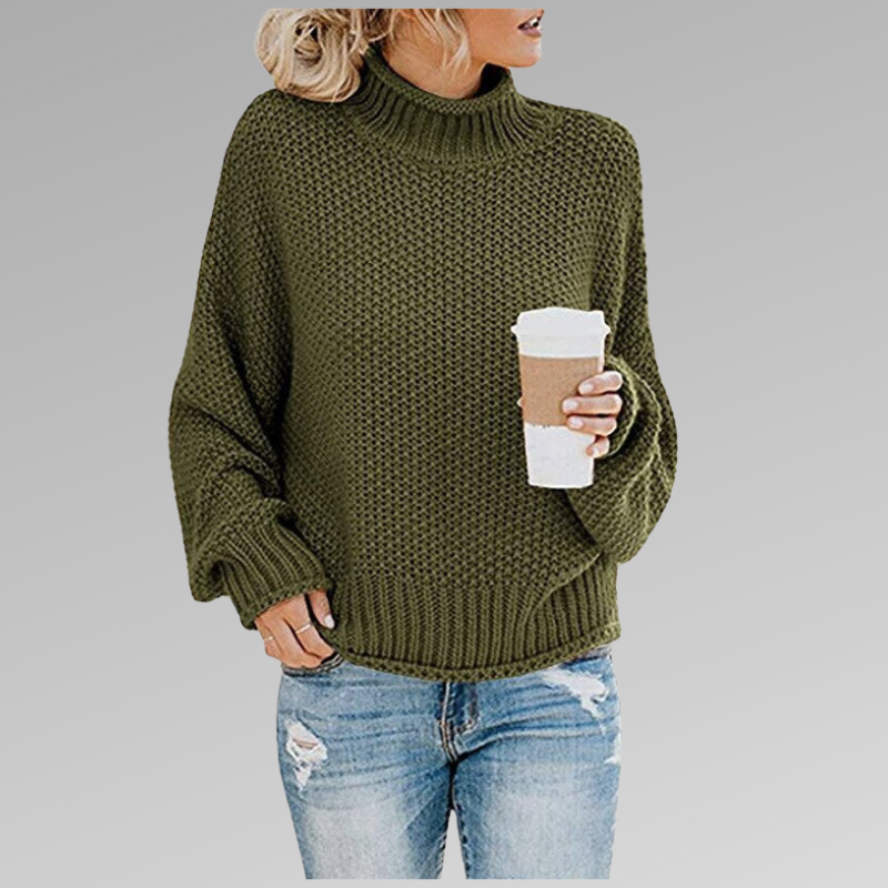Kelly Womens Knitted Sweater in Green