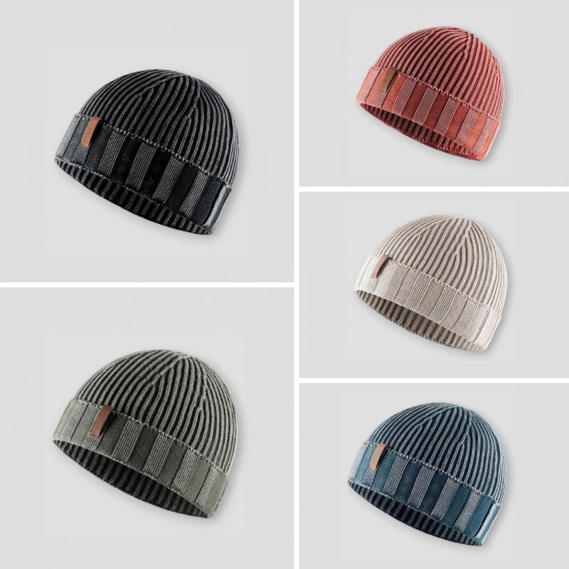 Adam Mens Knitted Beanie with Vintage Knit in All 5 Colours Bundle
