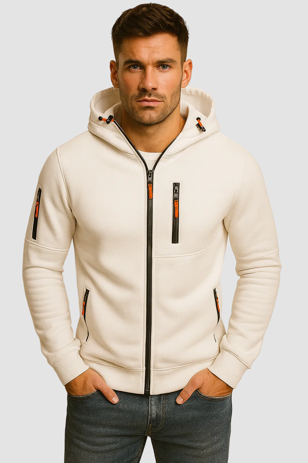 Ian Mens Zip Up Hoodie with Zip Pockets