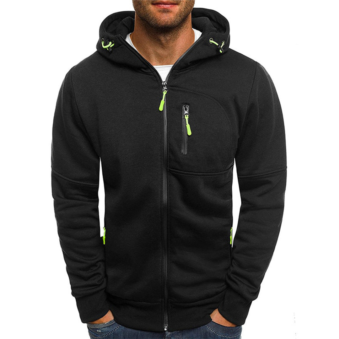 Karl Mens Full Zip Hoodie with Relaxed Fit in Black