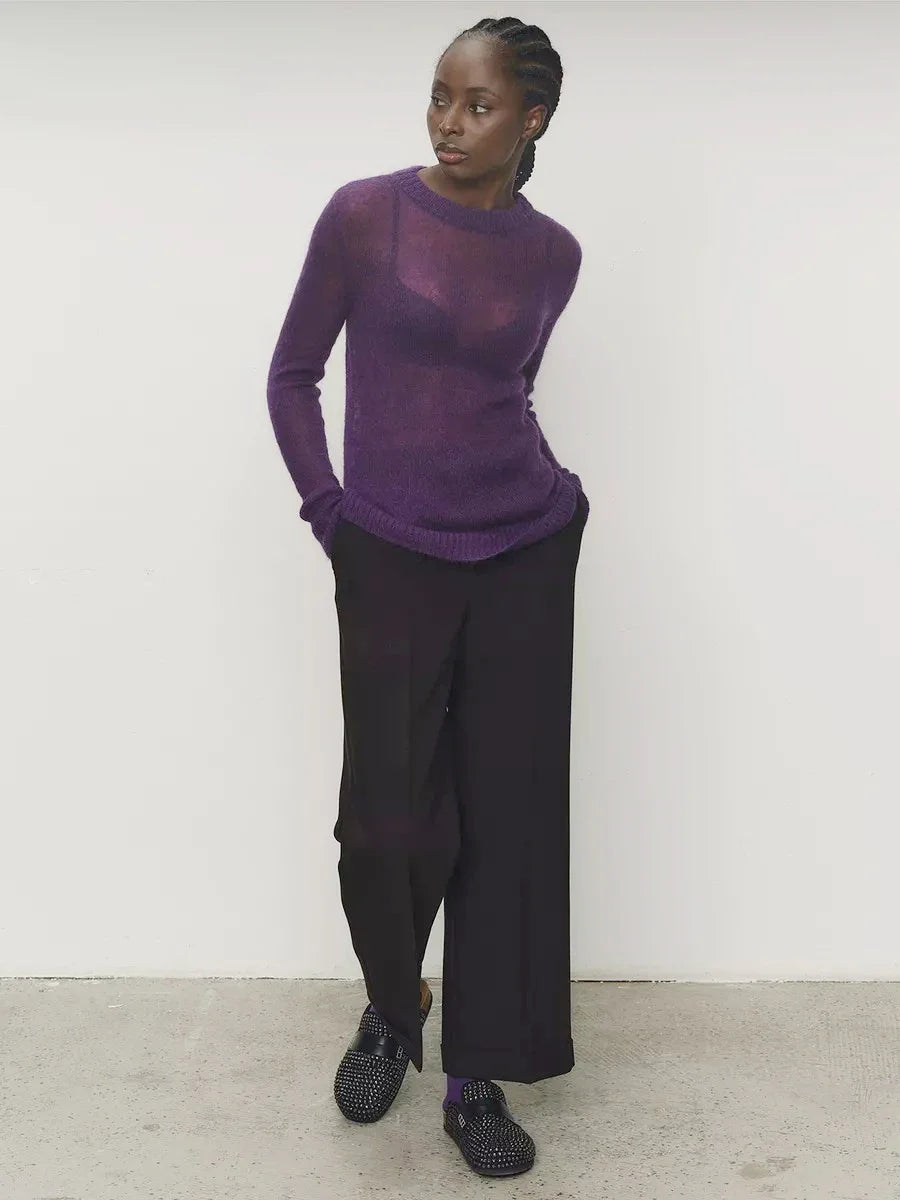 Tanya Womens Crew Neck Knit Sweater