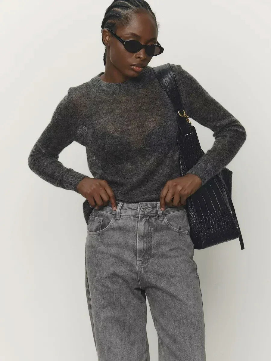 Tanya Womens Crew Neck Knit Sweater
