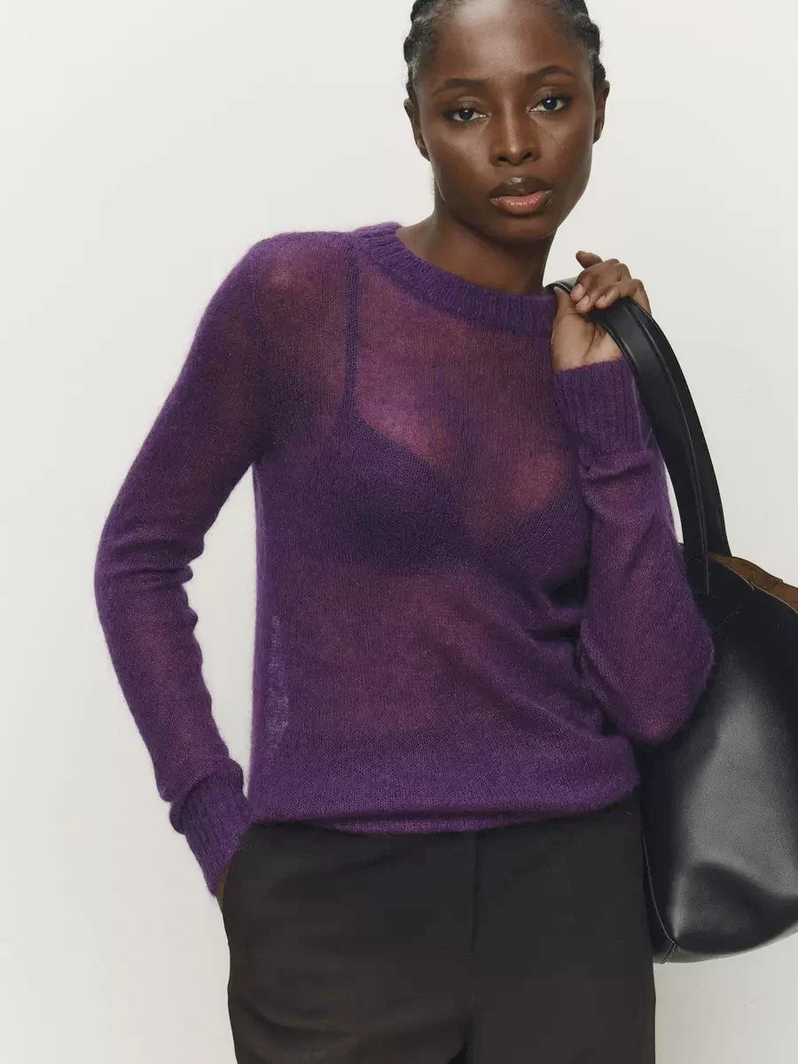 Tanya Womens Crew Neck Knit Sweater