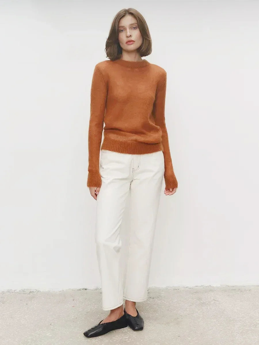Tanya Womens Crew Neck Knit Sweater