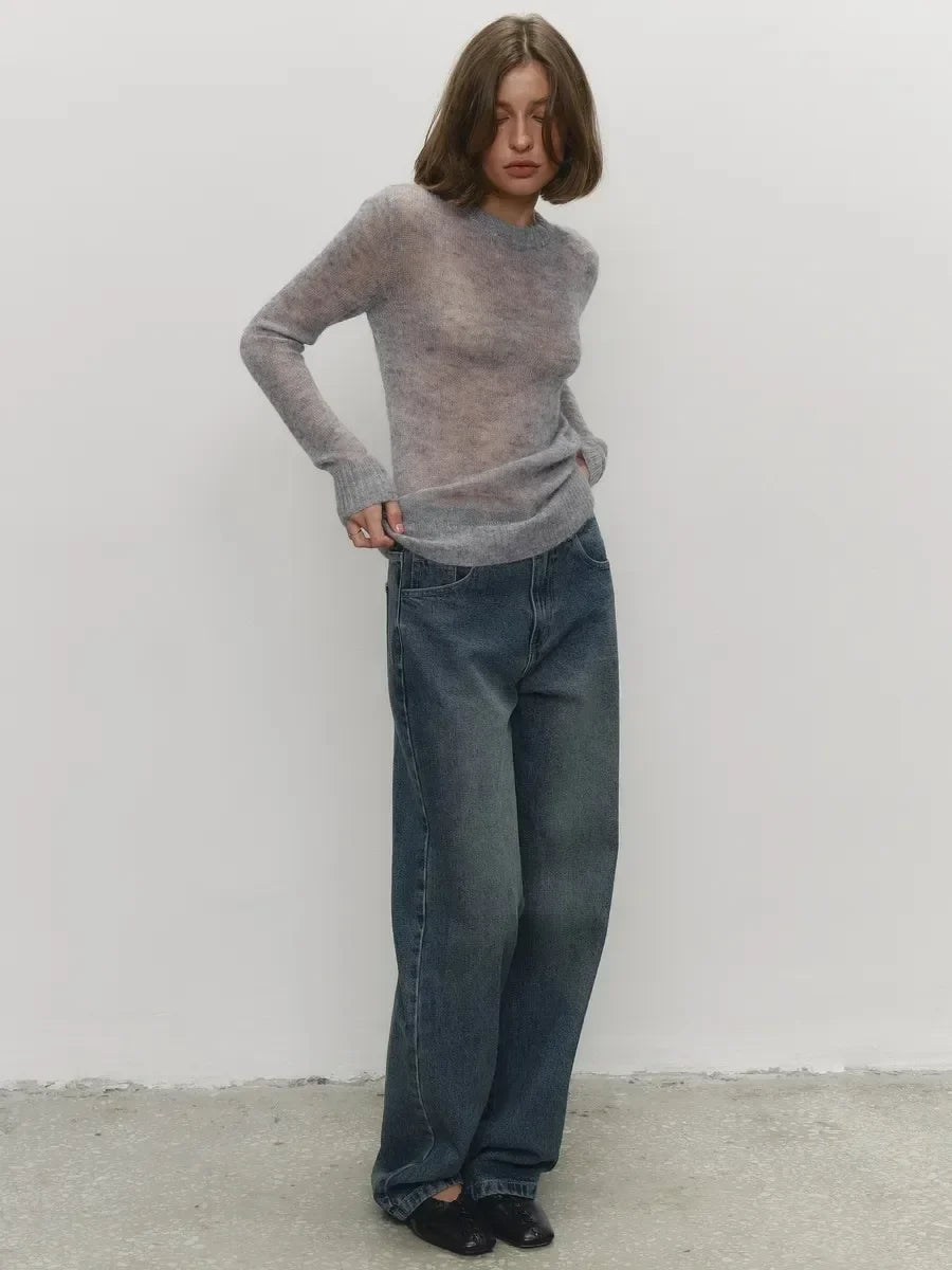Tanya Womens Crew Neck Knit Sweater