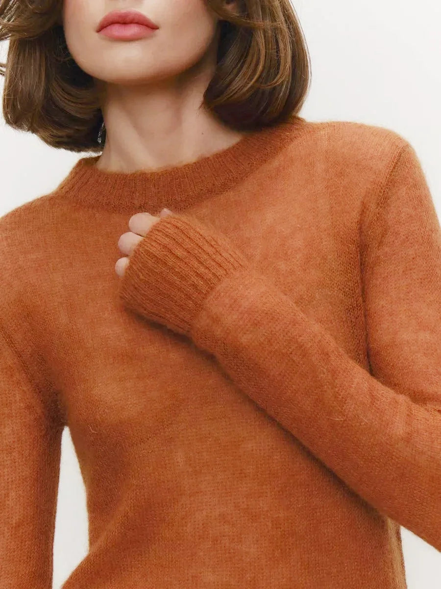 Tanya Womens Crew Neck Knit Sweater