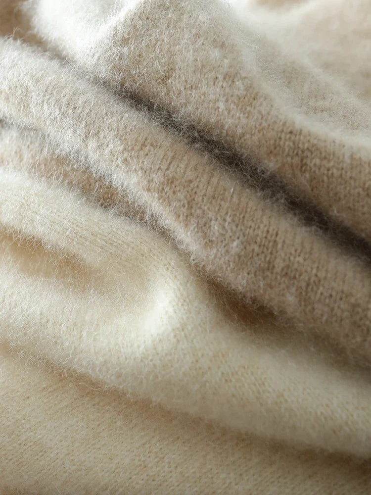 Diana Womens Cashmere Sweater with Crossover Collar