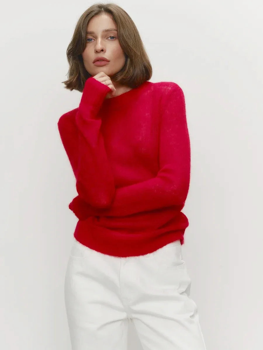 Tanya Womens Crew Neck Knit Sweater