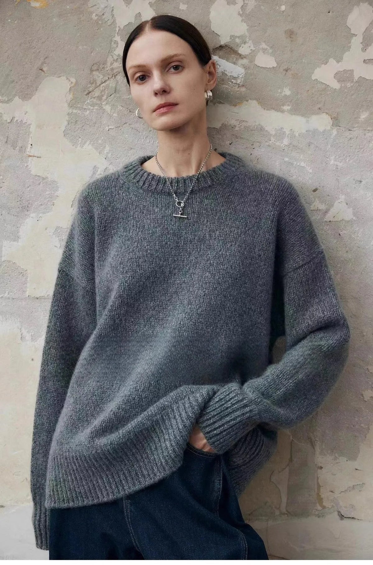 Tracy Womens Pure Cashmere Oversized Sweater
