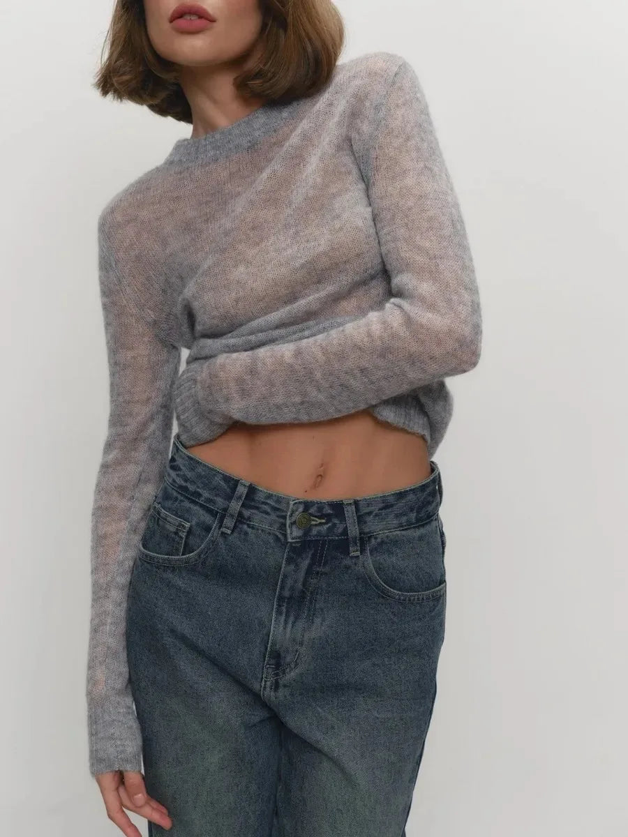 Tanya Womens Crew Neck Knit Sweater