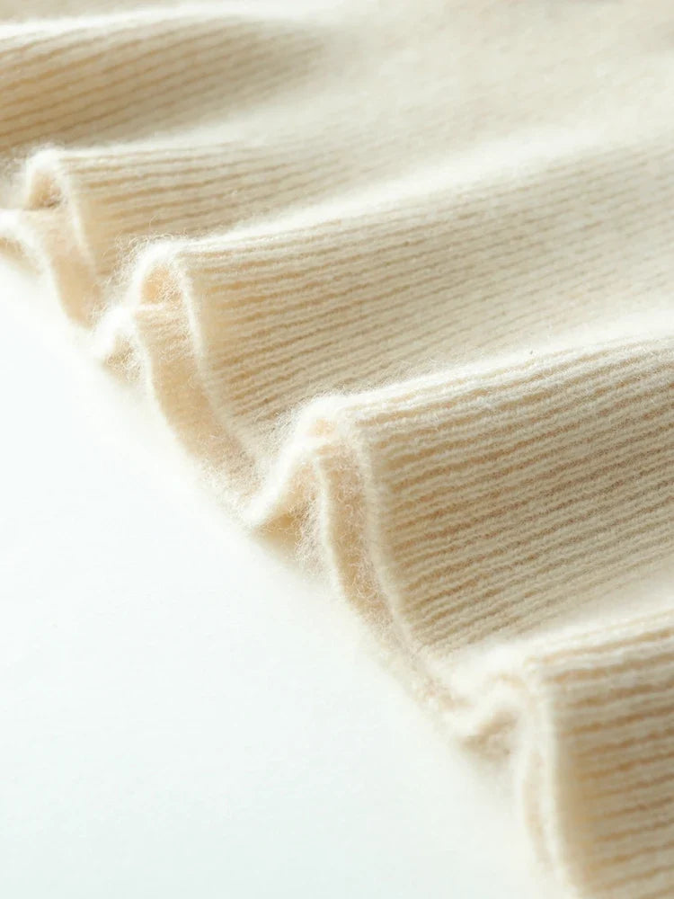 Diana Womens Cashmere Sweater with Crossover Collar