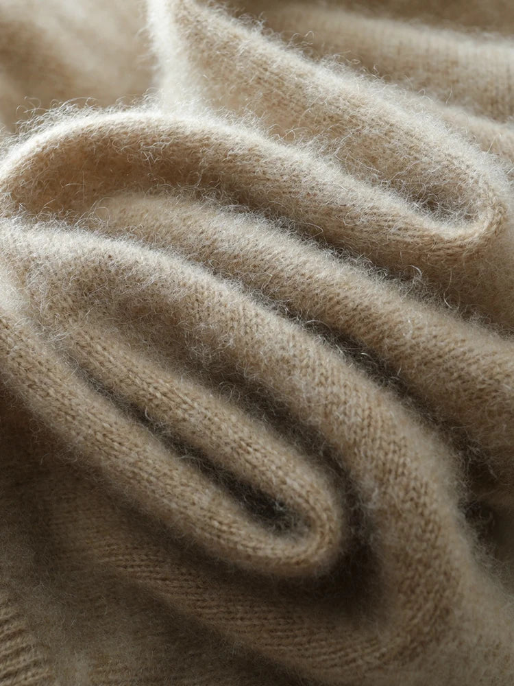 Diana Womens Cashmere Sweater with Crossover Collar