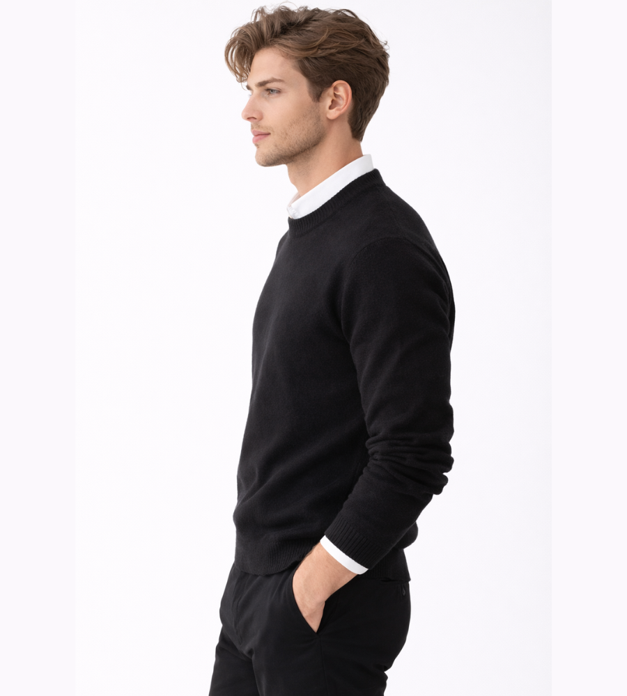 Todd Mens Fine Knit Crewneck Sweater