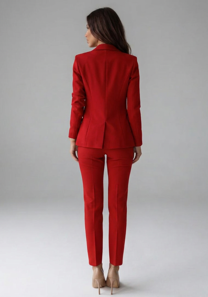 Kari Womens Double-Breasted Blazer and Trousers Set