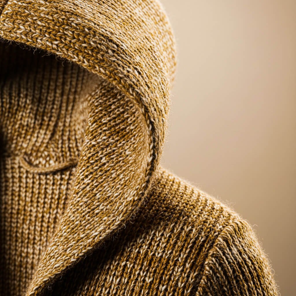Troy Mens Hooded Wool Blend Knit Cardigan