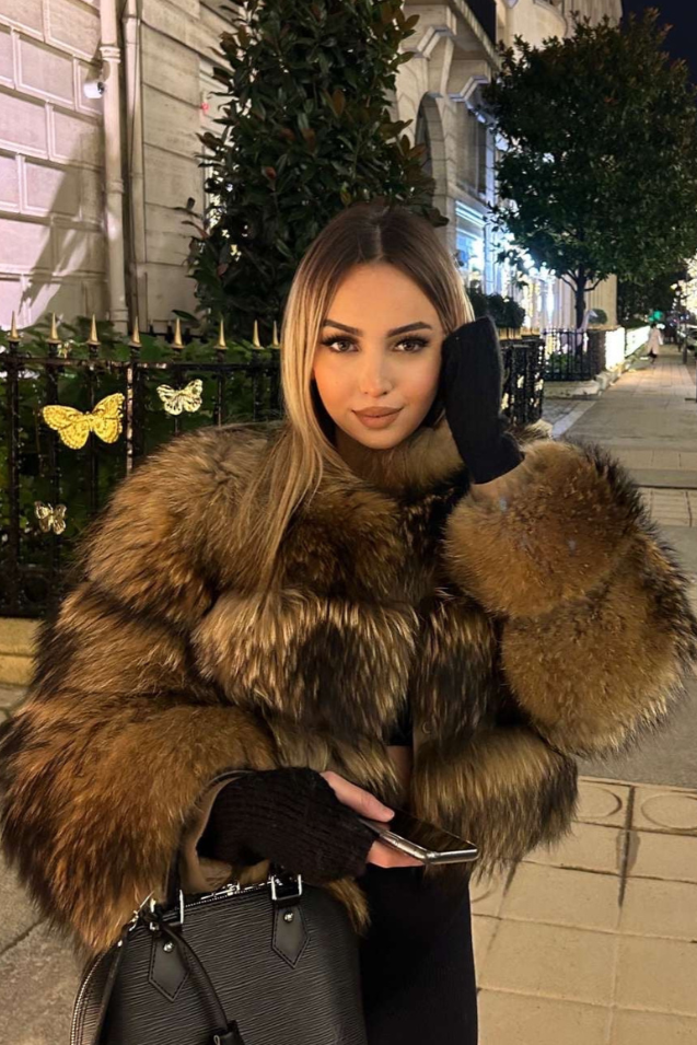 Leslie Womens Faux Fur Jacket, Soft and Warm in Brown