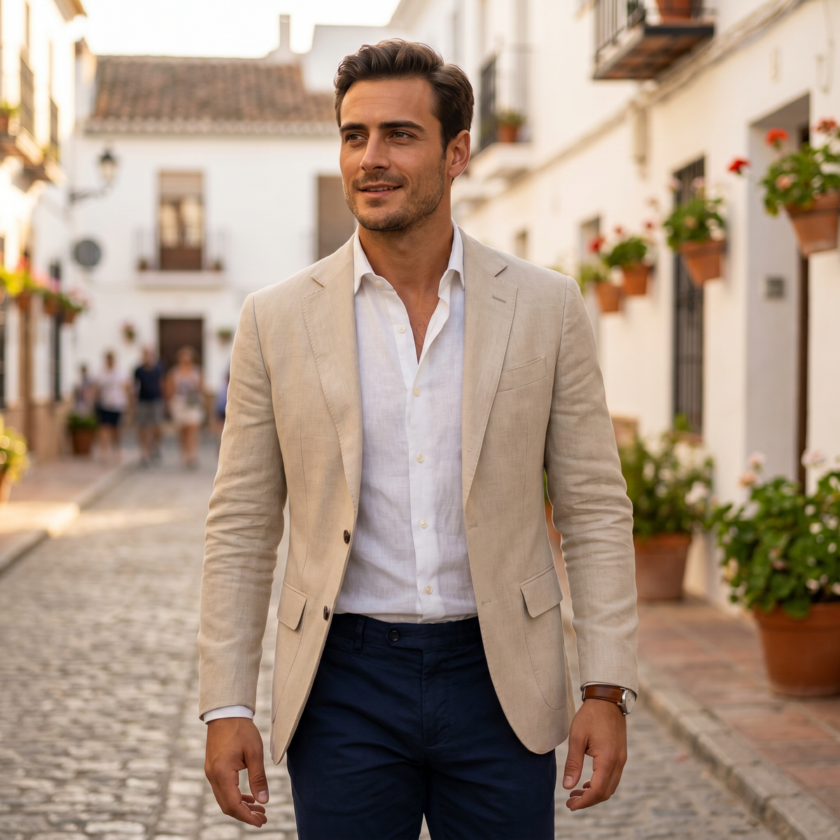 Mark Mens Smart Casual Blazer with Notched Lapel