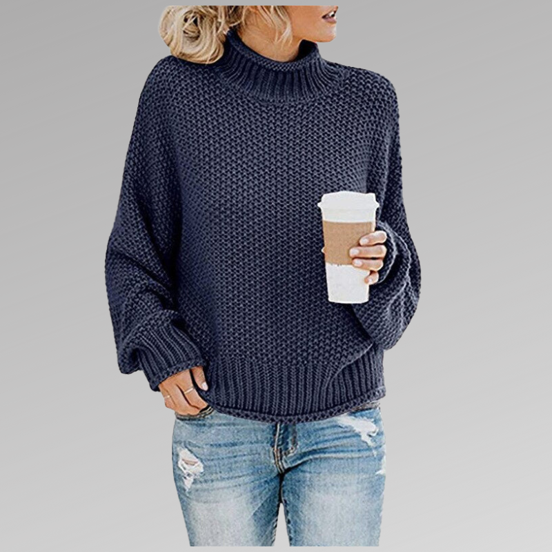Kelly Womens Knitted Sweater in Blue