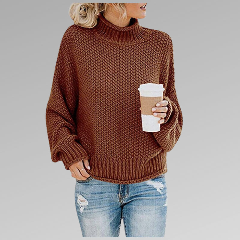 Kelly Womens Knitted Sweater in Brown