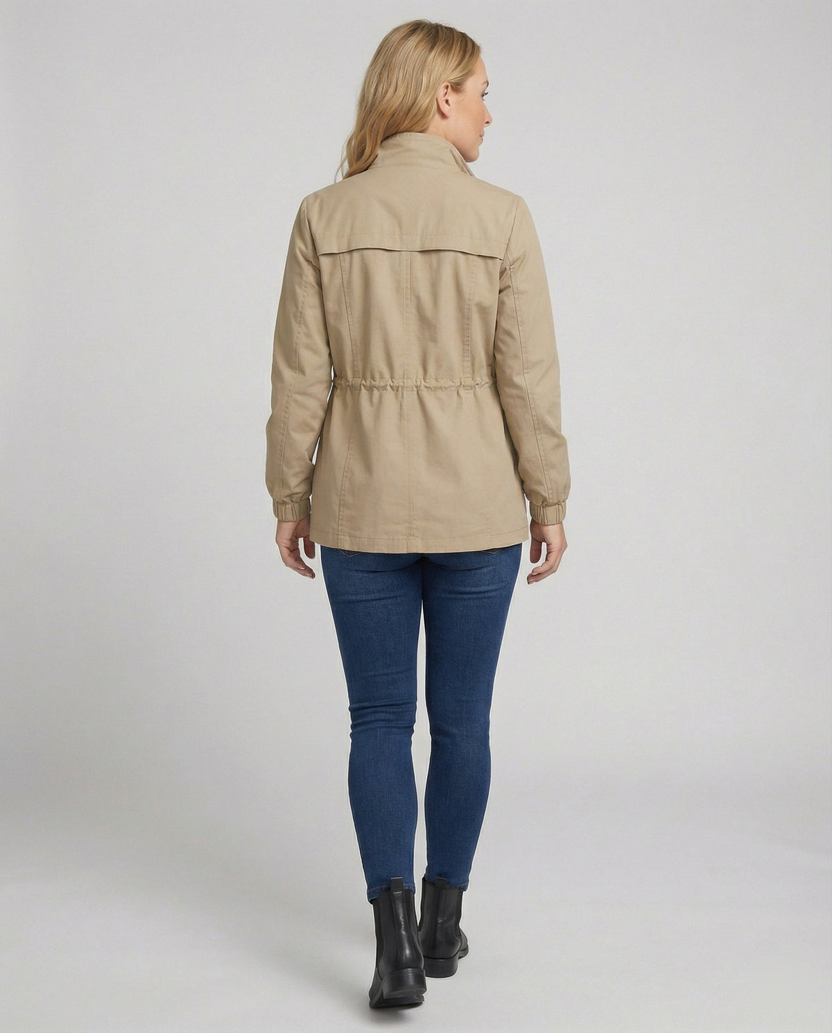 Kristy Womens Utility Jacket with Drawstring Waist