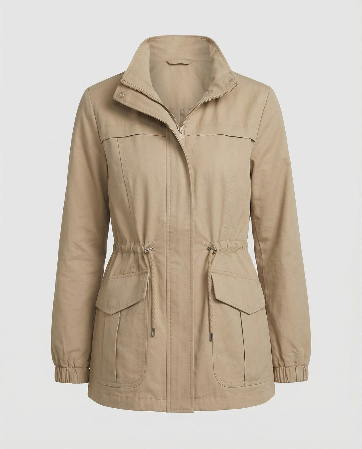 Kristy Womens Utility Jacket with Drawstring Waist