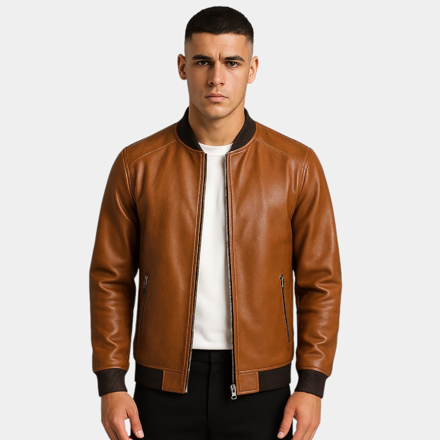 Men's Korean Style Leather Jacket – Minimalist Fit