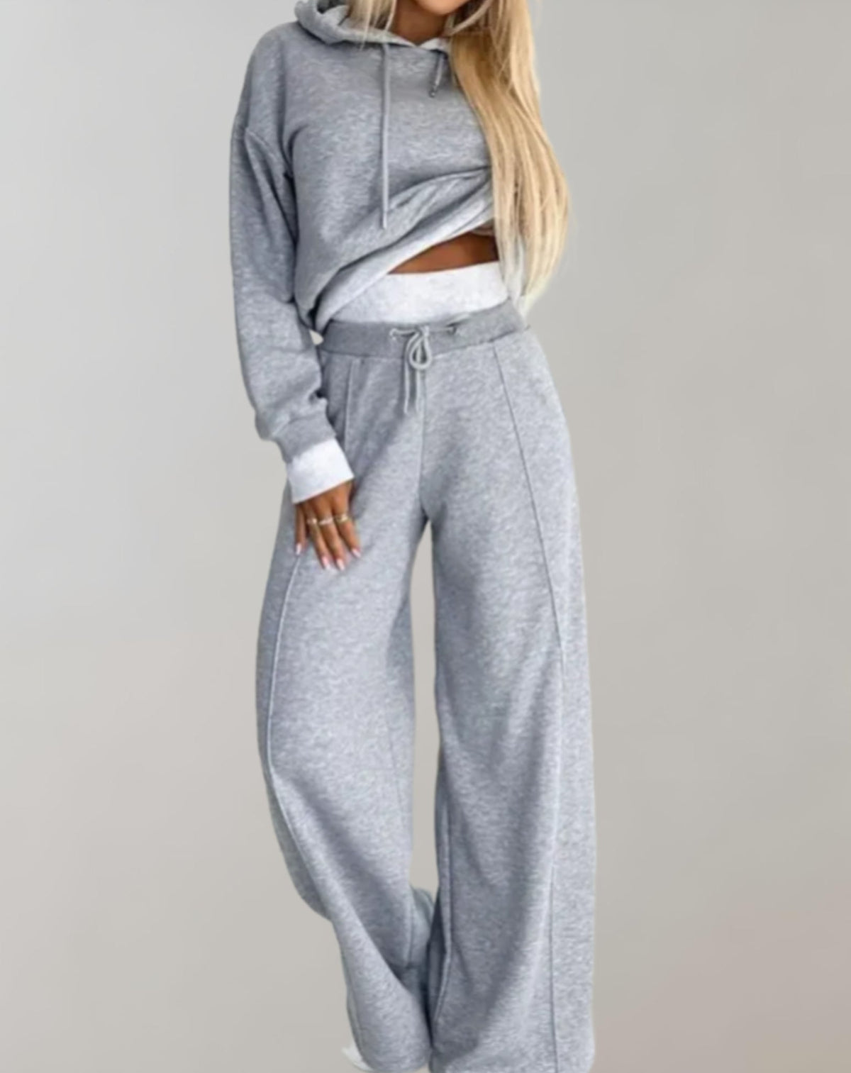 Carmen Womens Hoodie and Jogger Set in Grey