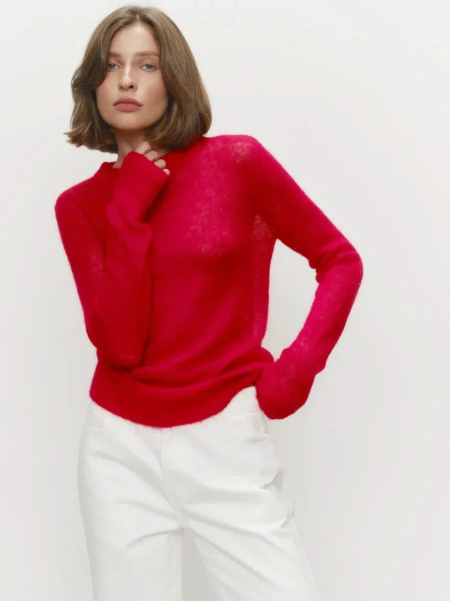 Tanya Womens Crew Neck Knit Sweater