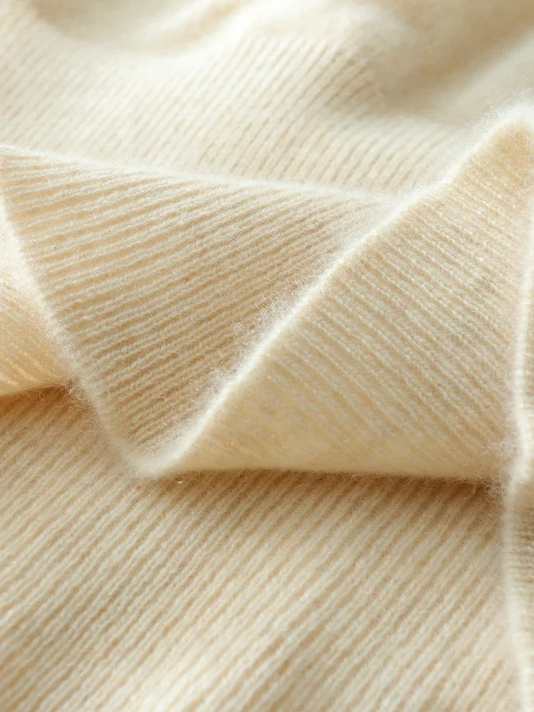 Diana Womens Cashmere Sweater with Crossover Collar