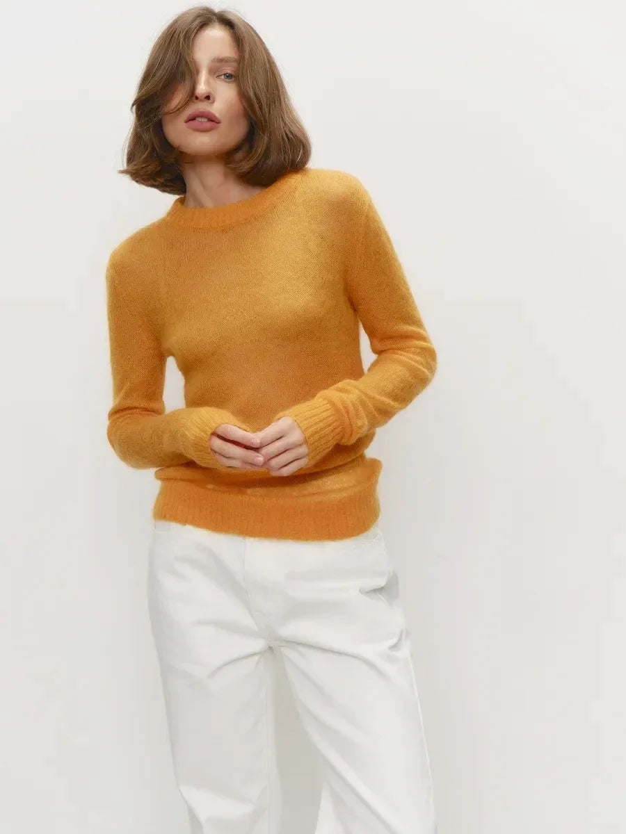 Tanya Womens Crew Neck Knit Sweater