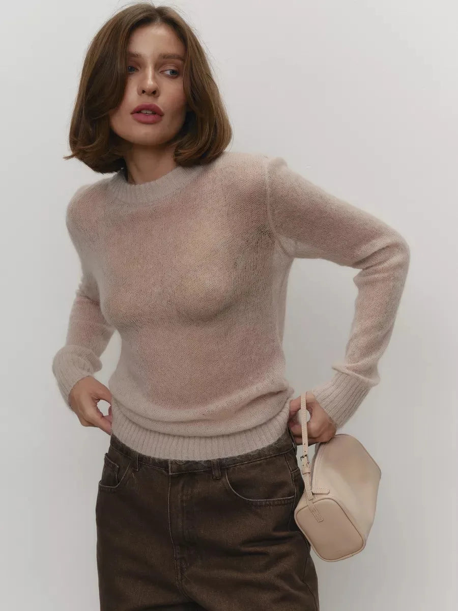 Tanya Womens Crew Neck Knit Sweater