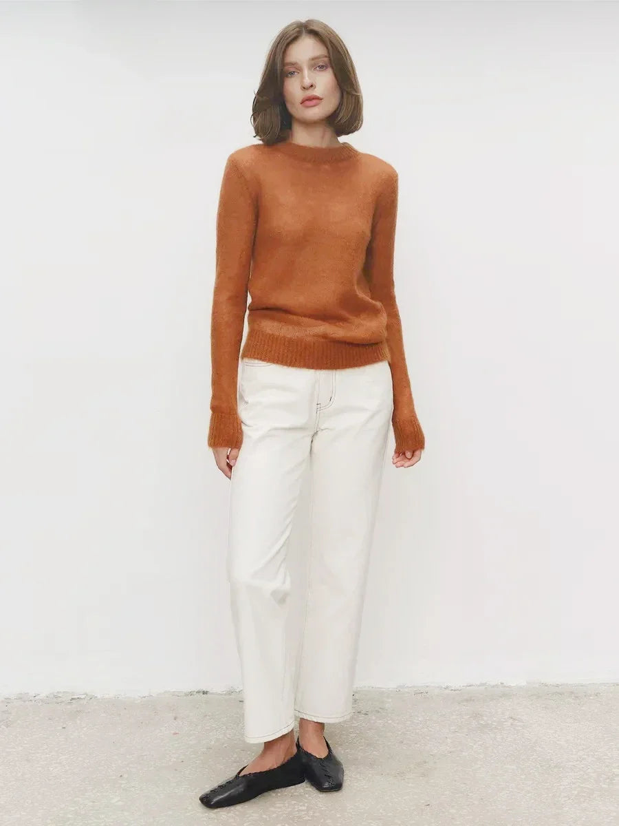 Tanya Womens Crew Neck Knit Sweater
