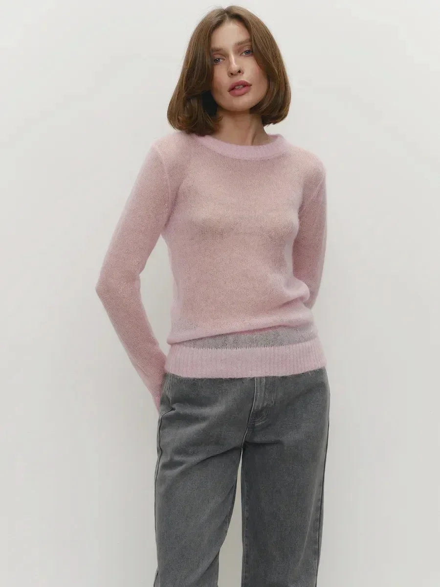 Tanya Womens Crew Neck Knit Sweater