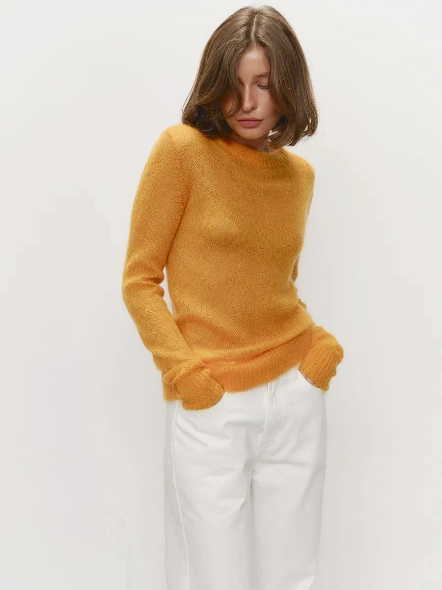 Tanya Womens Crew Neck Knit Sweater