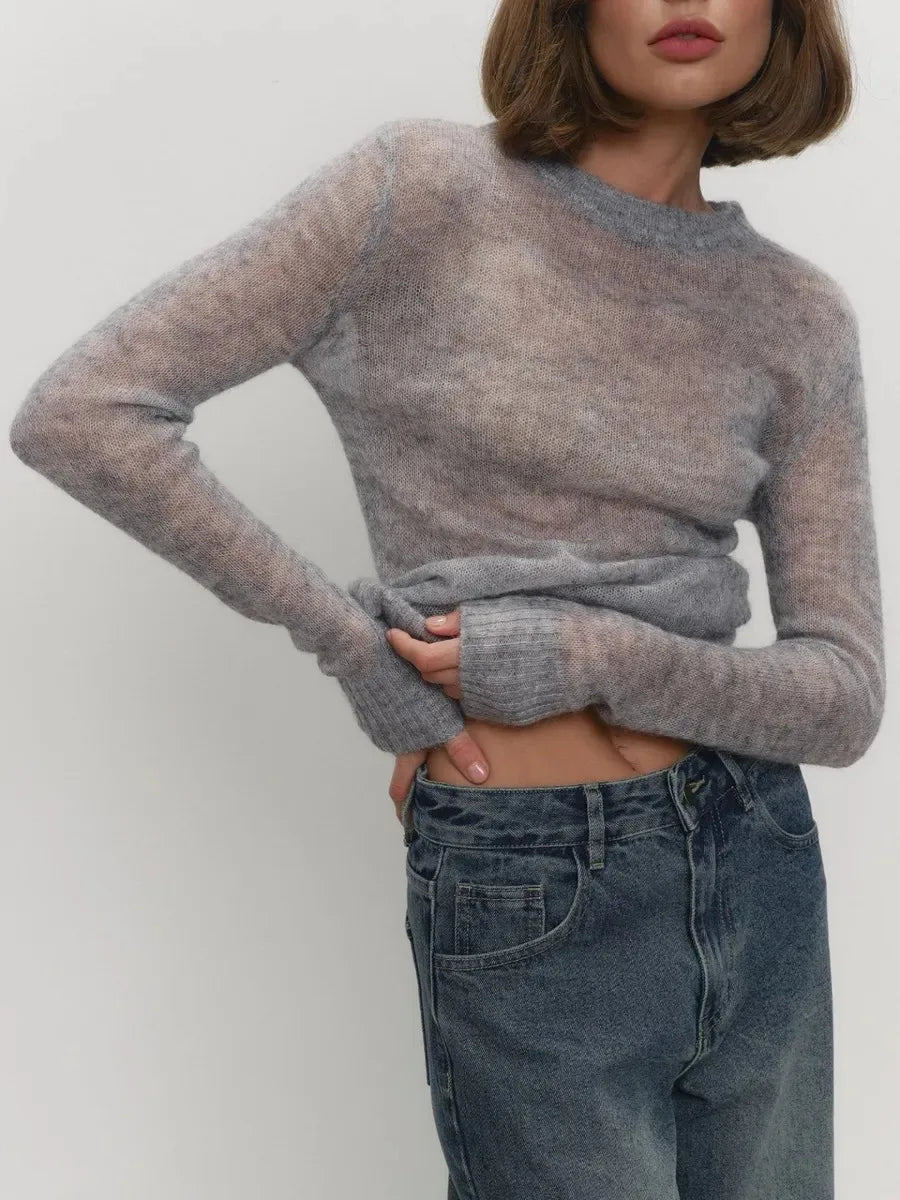 Tanya Womens Crew Neck Knit Sweater