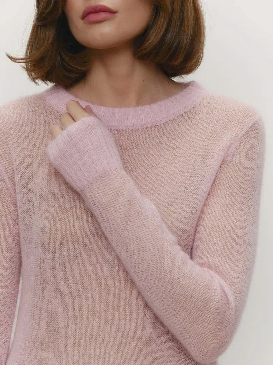 Tanya Womens Crew Neck Knit Sweater