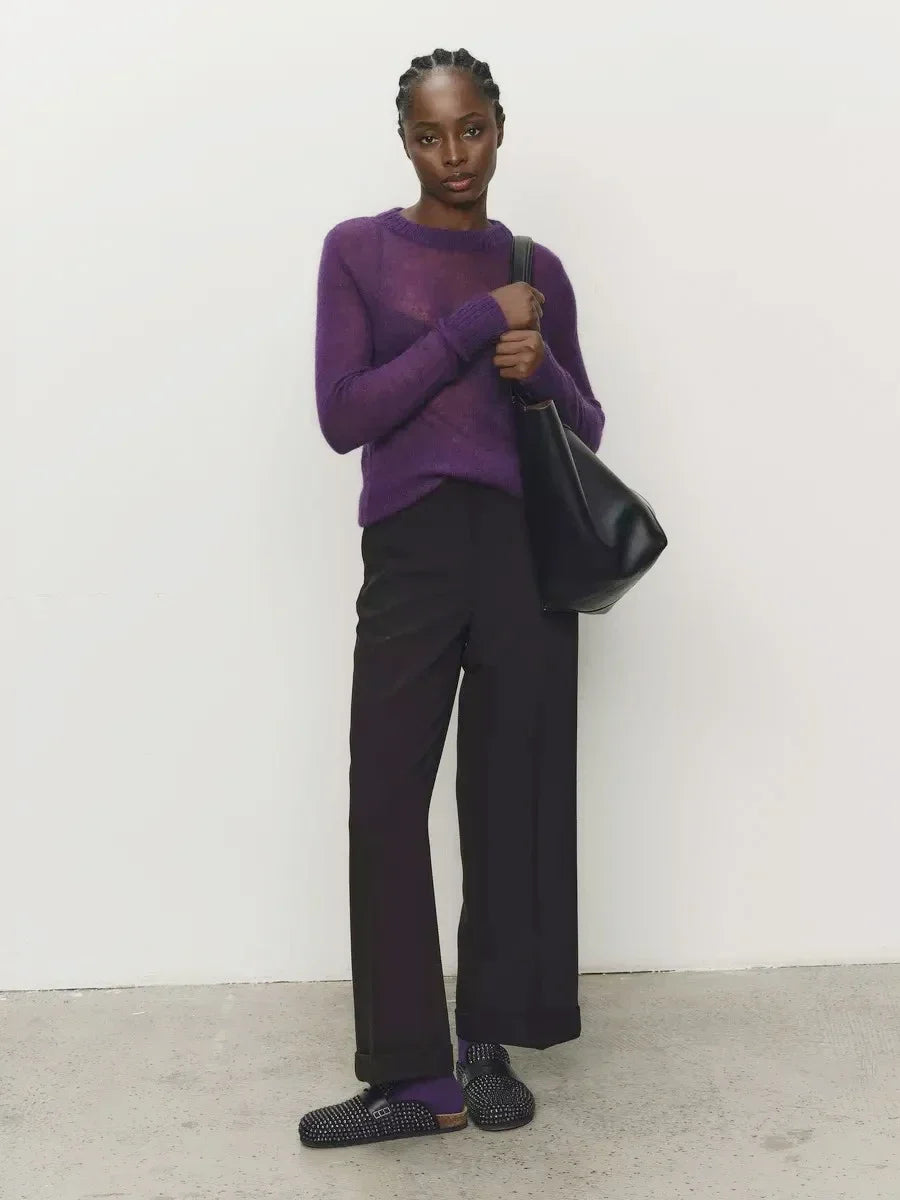 Tanya Womens Crew Neck Knit Sweater