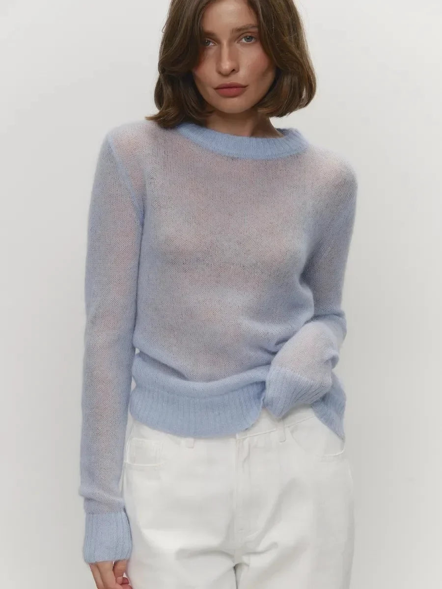 Tanya Womens Crew Neck Knit Sweater