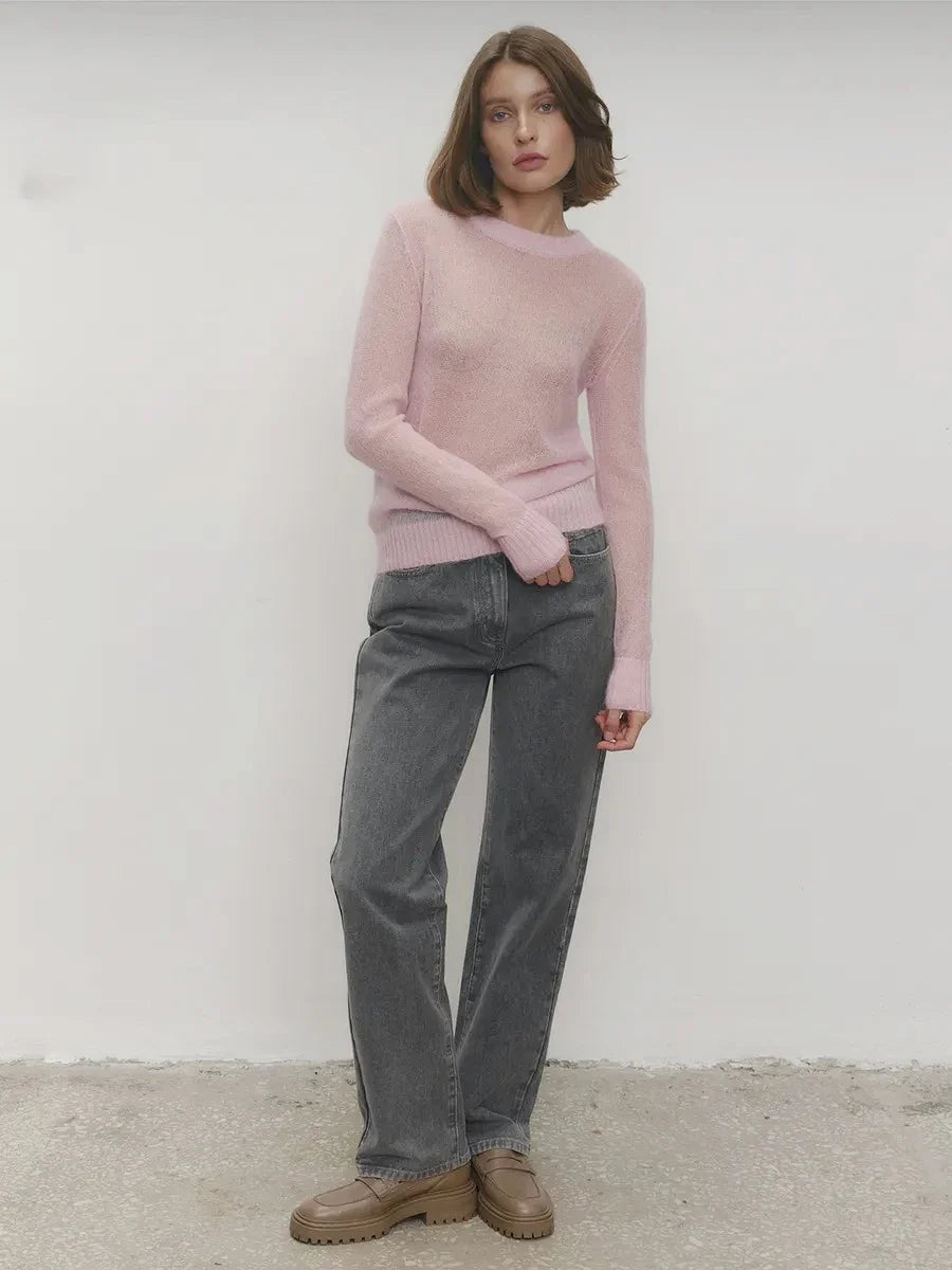 Tanya Womens Crew Neck Knit Sweater