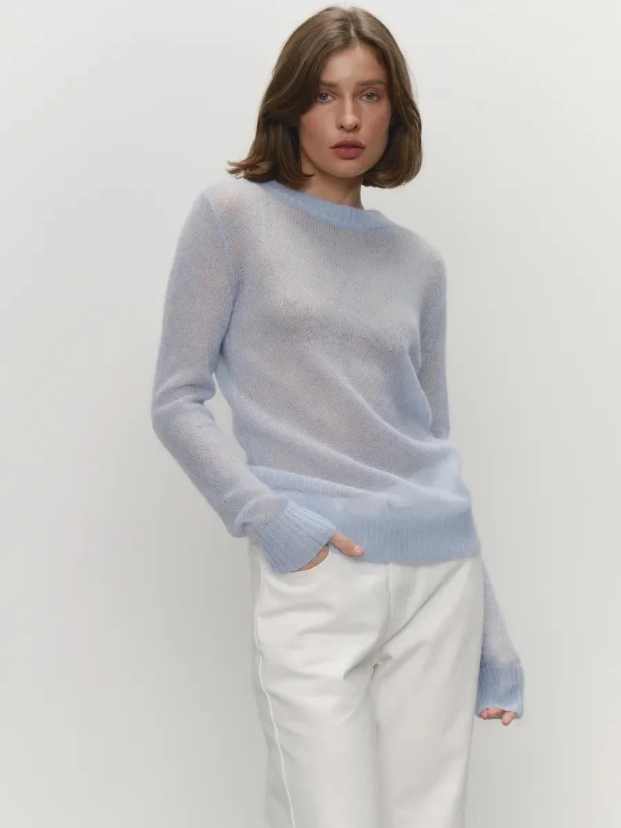 Tanya Womens Crew Neck Knit Sweater