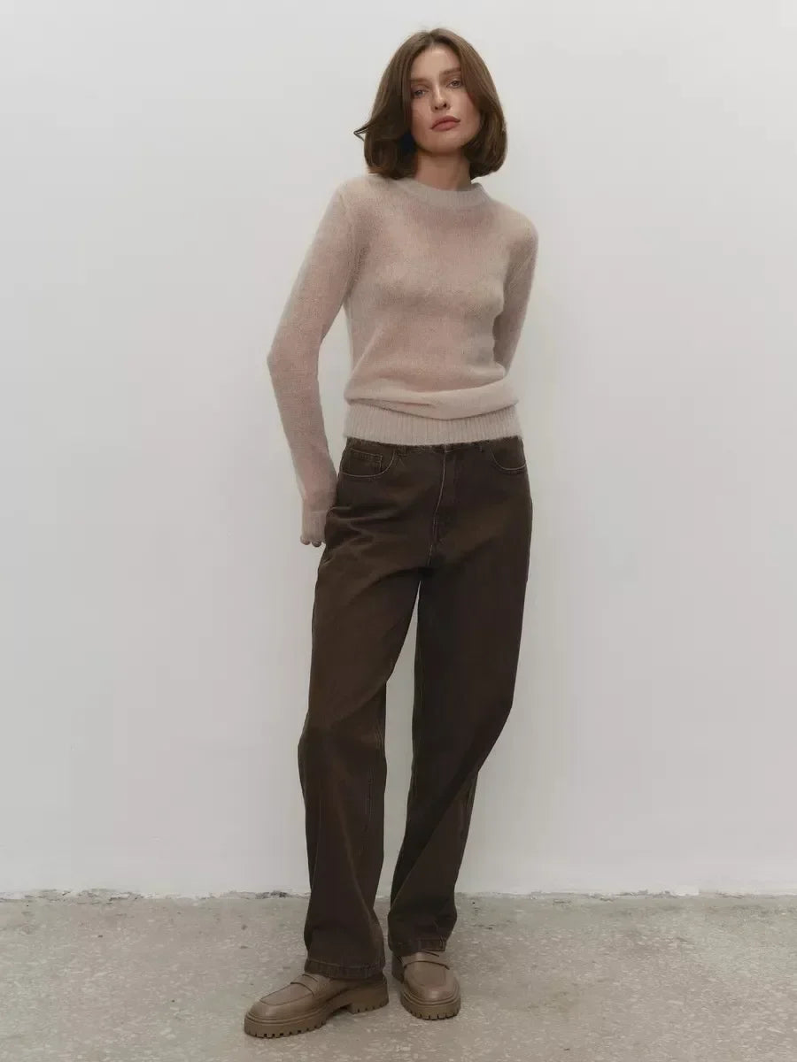 Tanya Womens Crew Neck Knit Sweater
