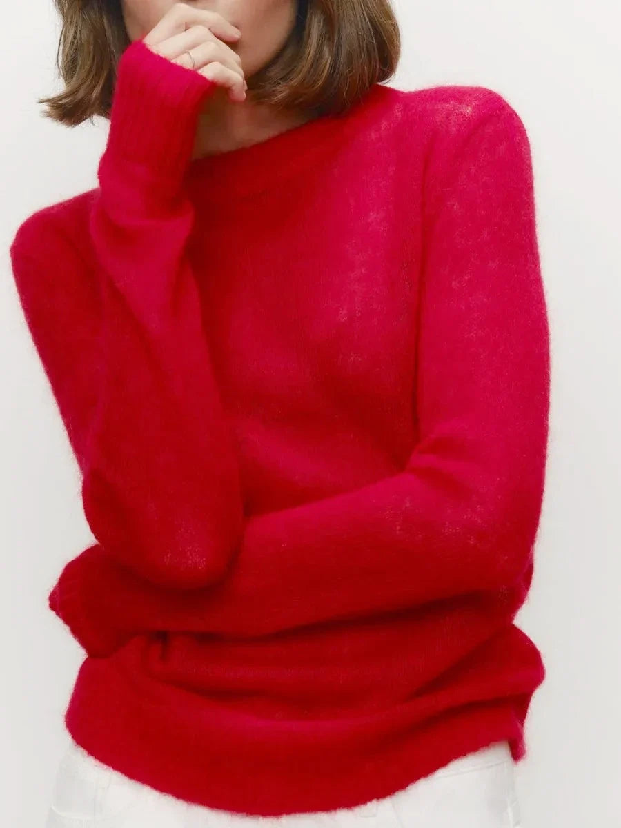 Tanya Womens Crew Neck Knit Sweater