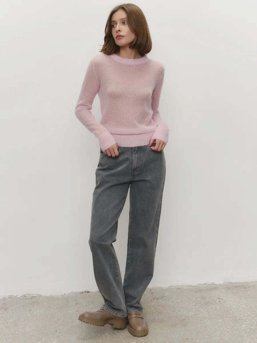 Tanya Womens Crew Neck Knit Sweater