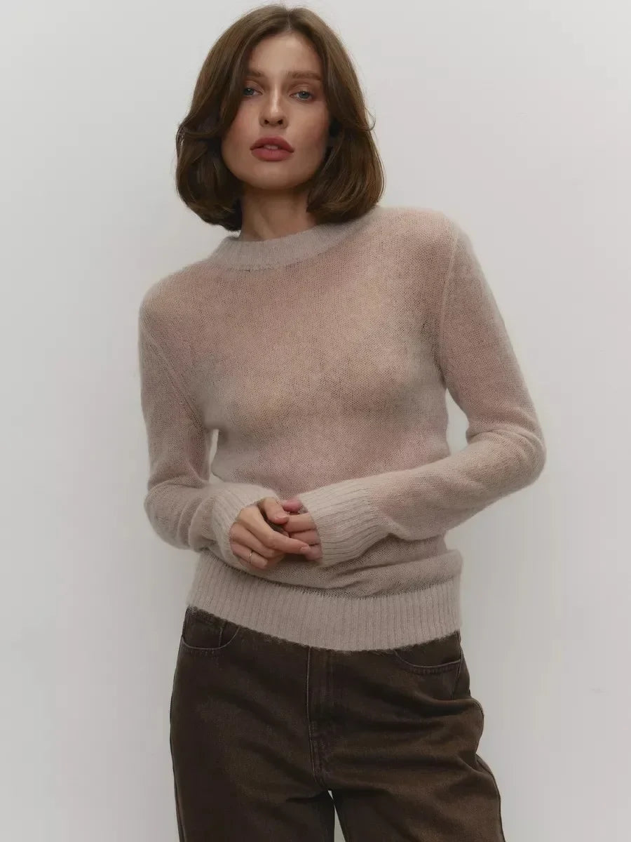 Tanya Womens Crew Neck Knit Sweater