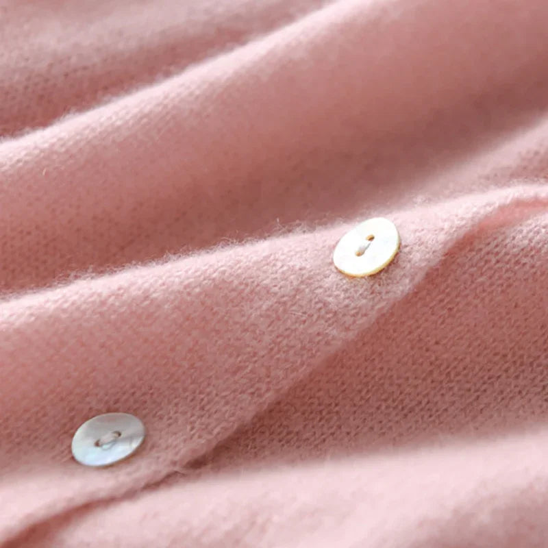 Amélise Womens Asymmetric Button Cashmere Blend Sweater