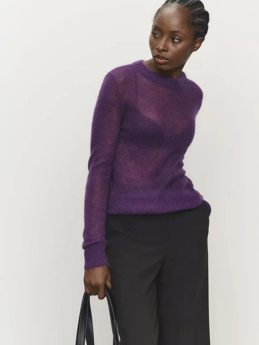Tanya Womens Crew Neck Knit Sweater